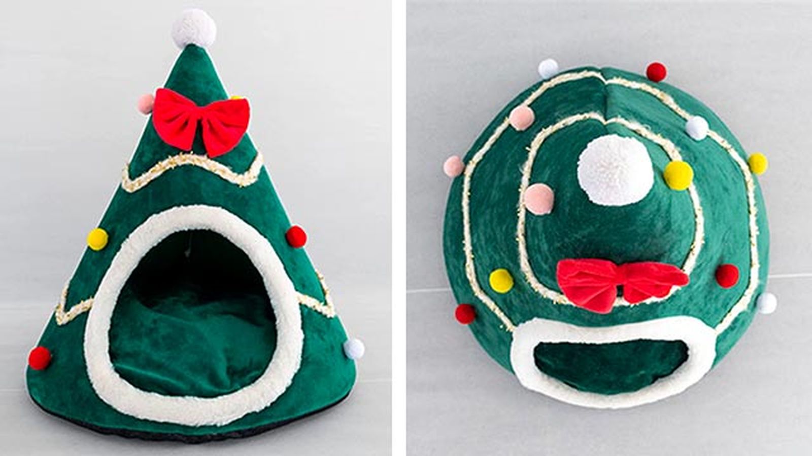 Cama para mascotas de árbol de Navidad.