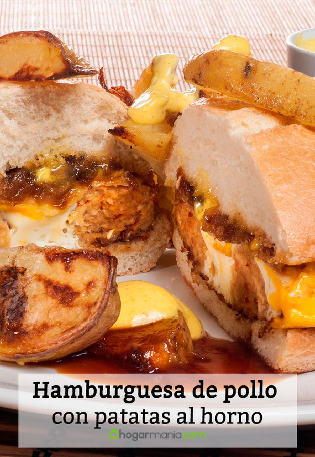 hamburguesa pollo patatas horno pin