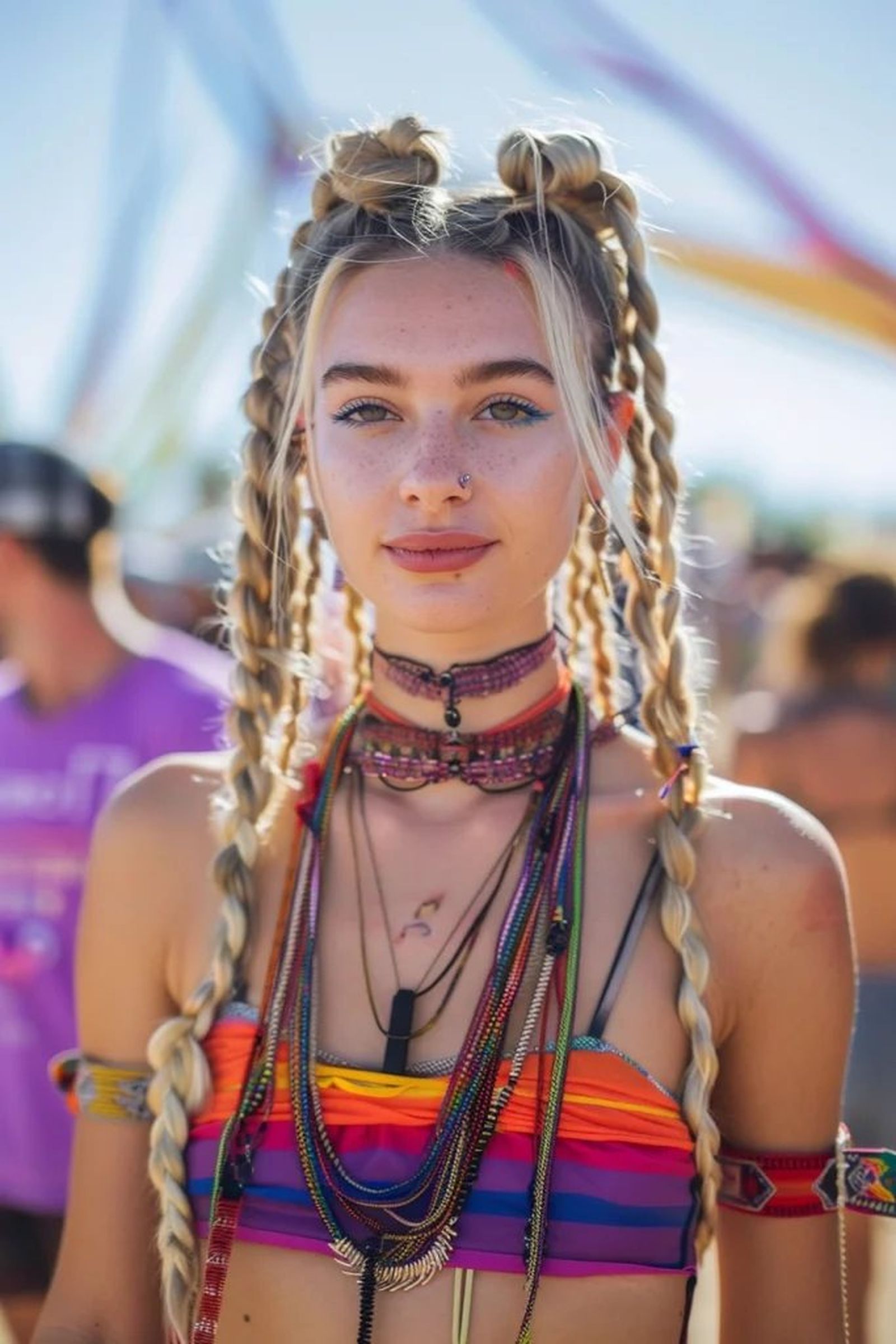 Moñitos y trenzas para el pelo