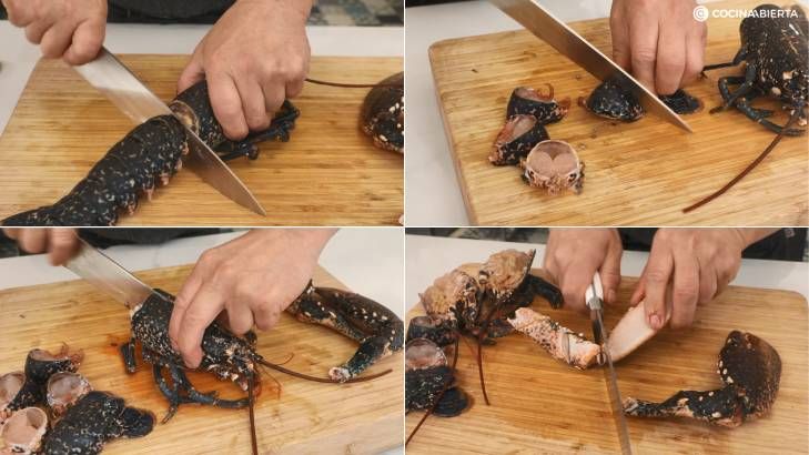 corte bogavante arroz meloso