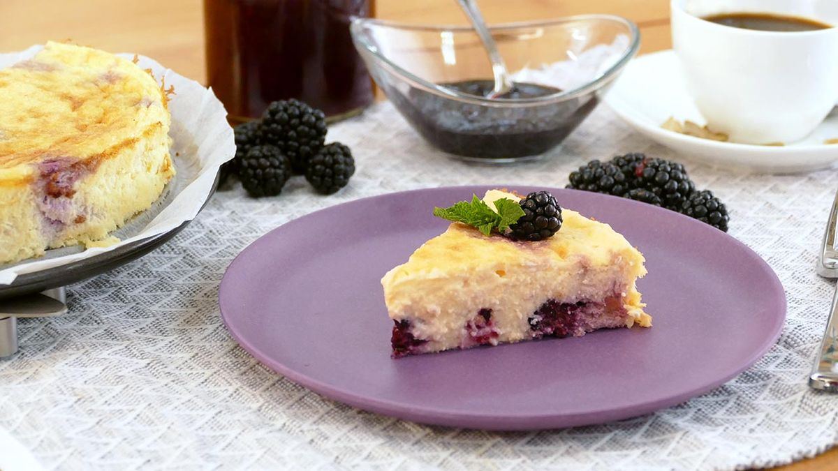Receta de tarta fit de queso y moras  paso 5