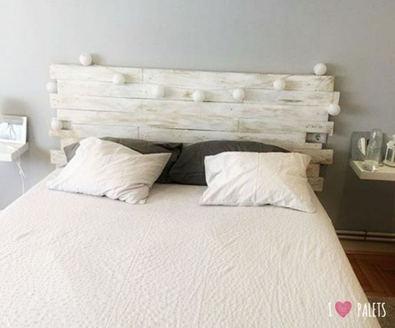 Cabecero palets blanco