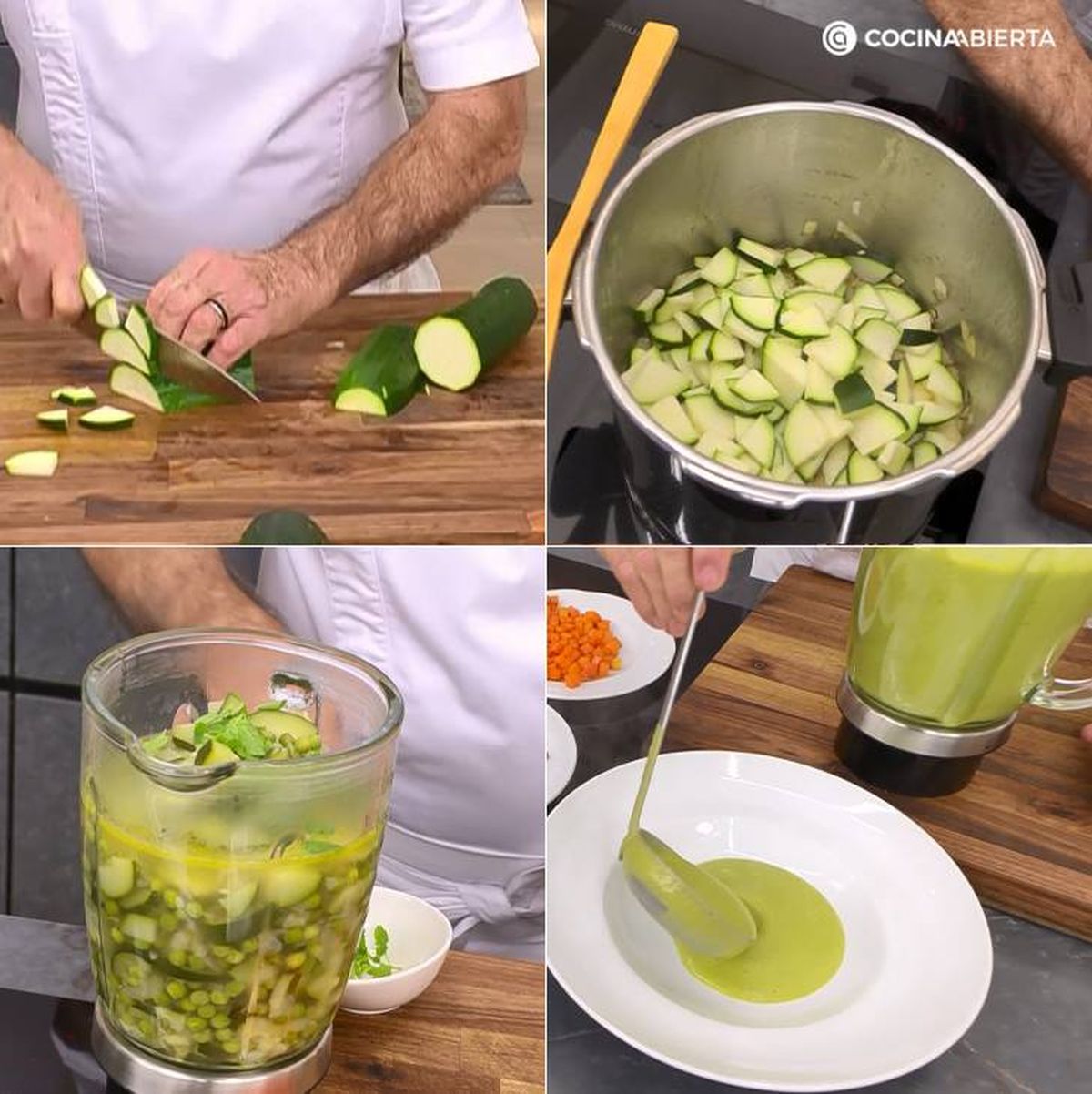 crema guisantes calabacin pasos