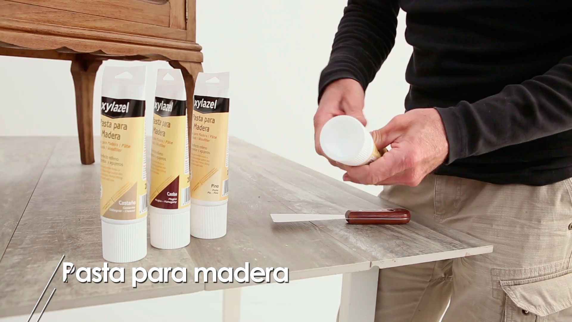 Pasta para madera paso 1