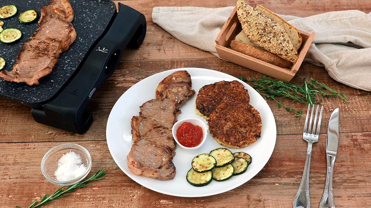 Receta de entrecot a la plancha con rösti de patata y calabacín  paso 6