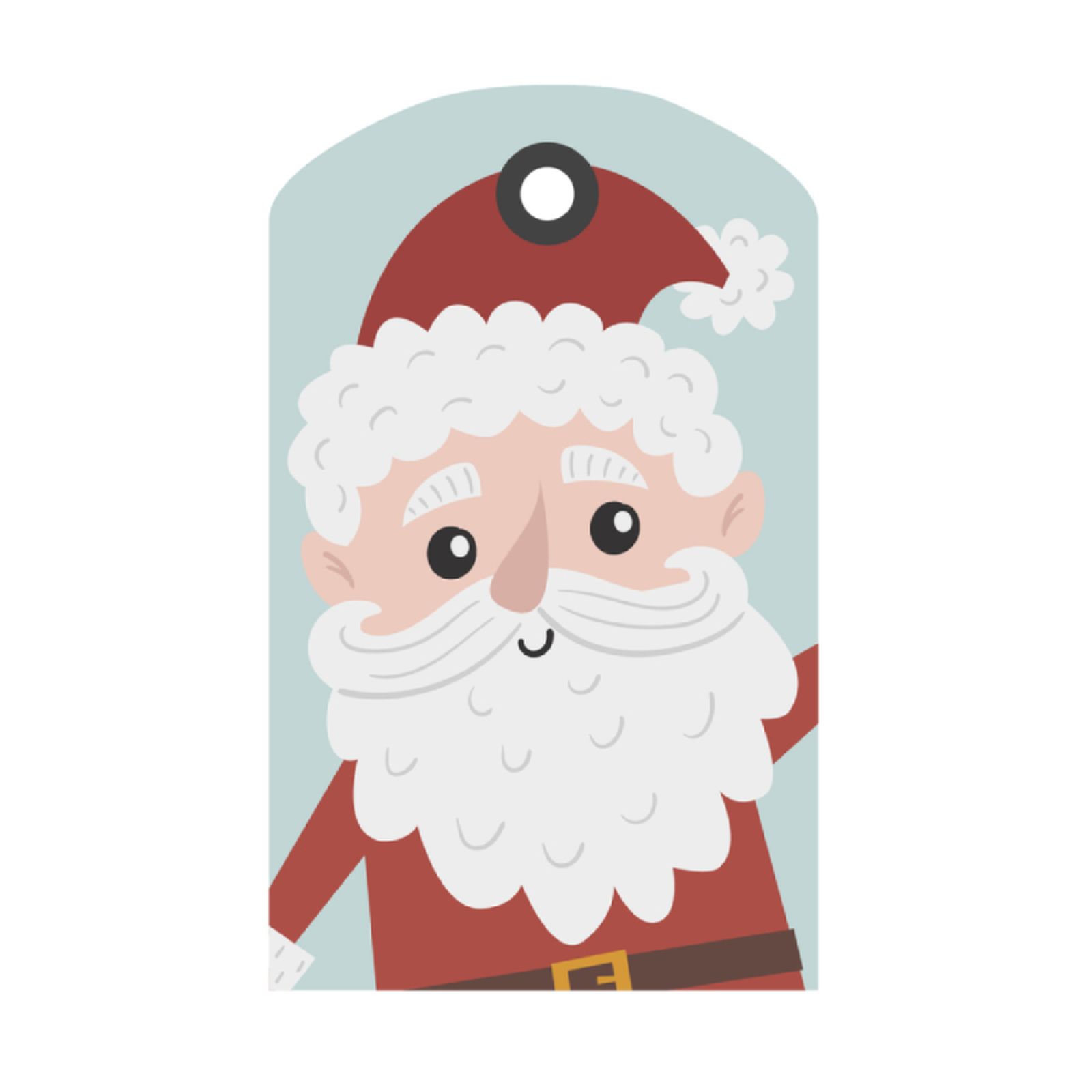 Etiqueta navideña de Papá Noel.