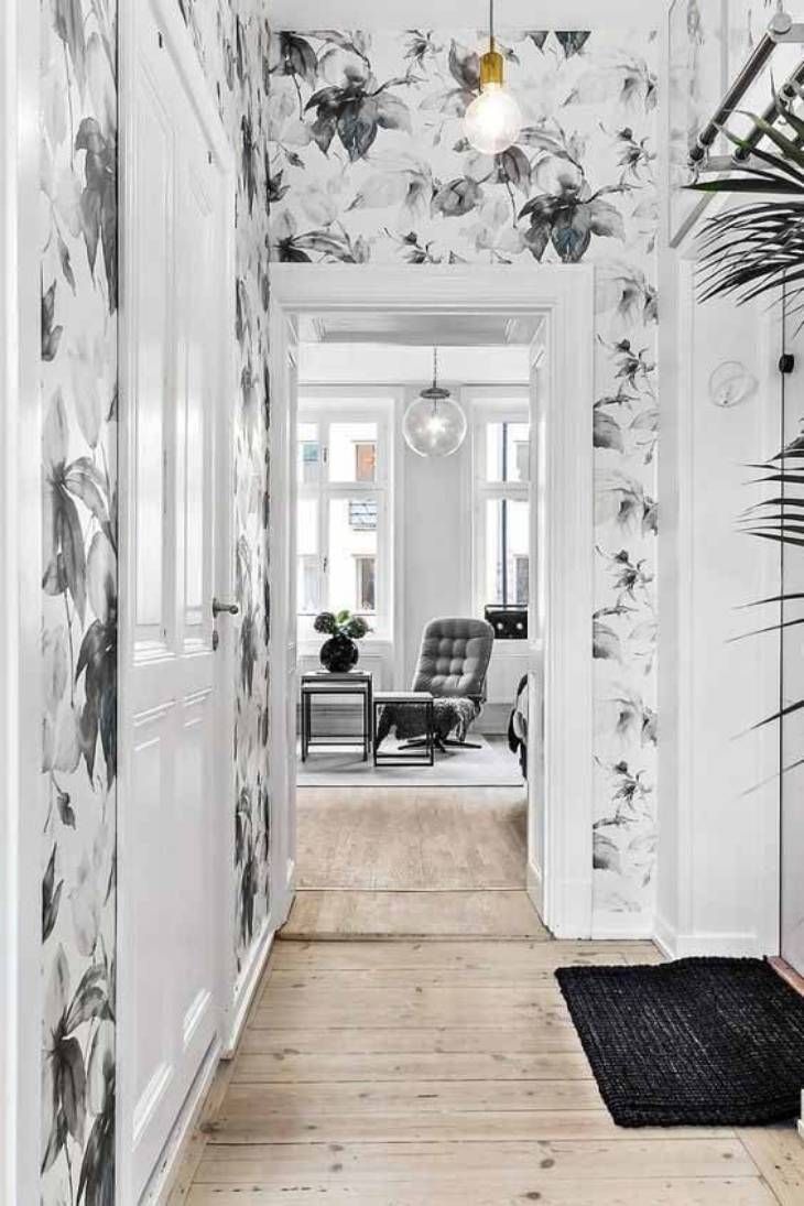 Decorar el pasillo con papel pintado, ideas y consejos para acertar 11