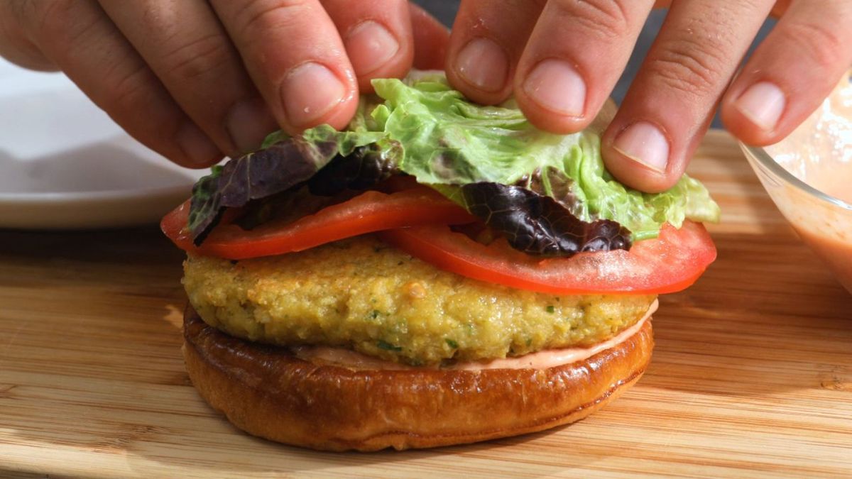 Hamburguesa de falafel   Paso 5