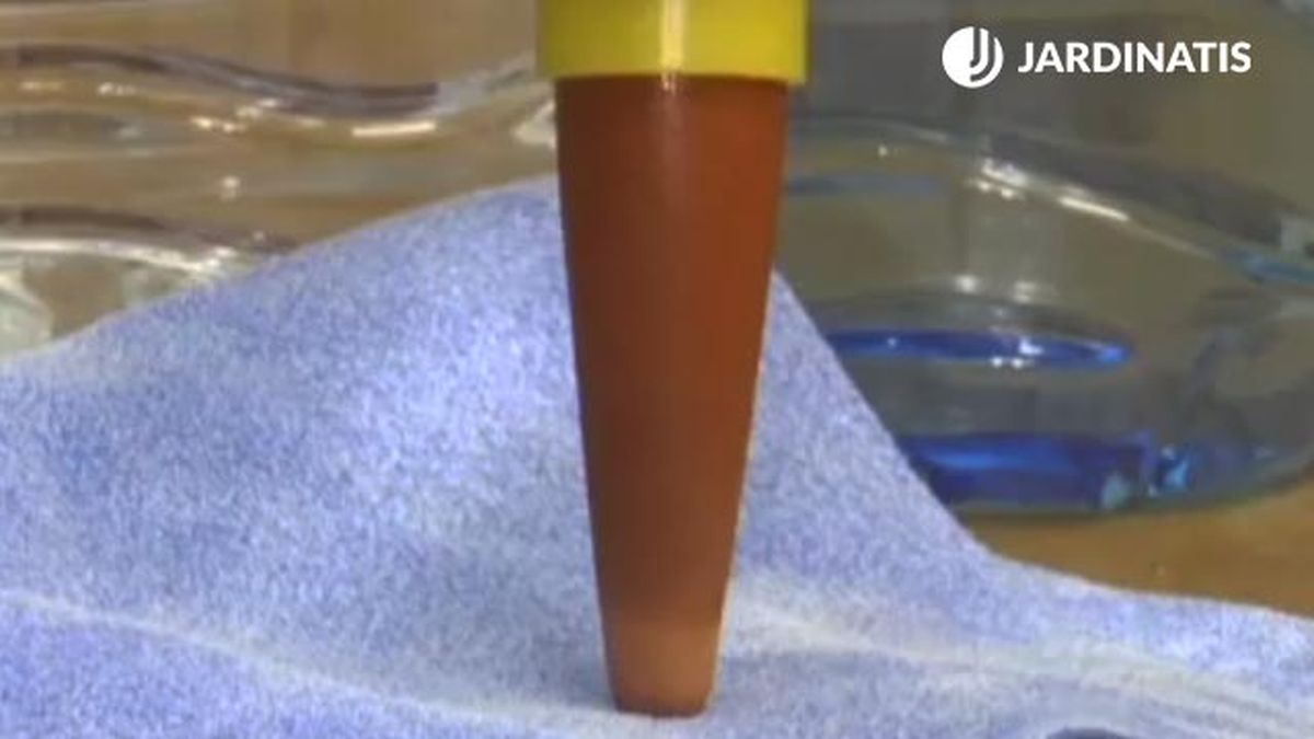 sistema riego casero con cono de arcilla