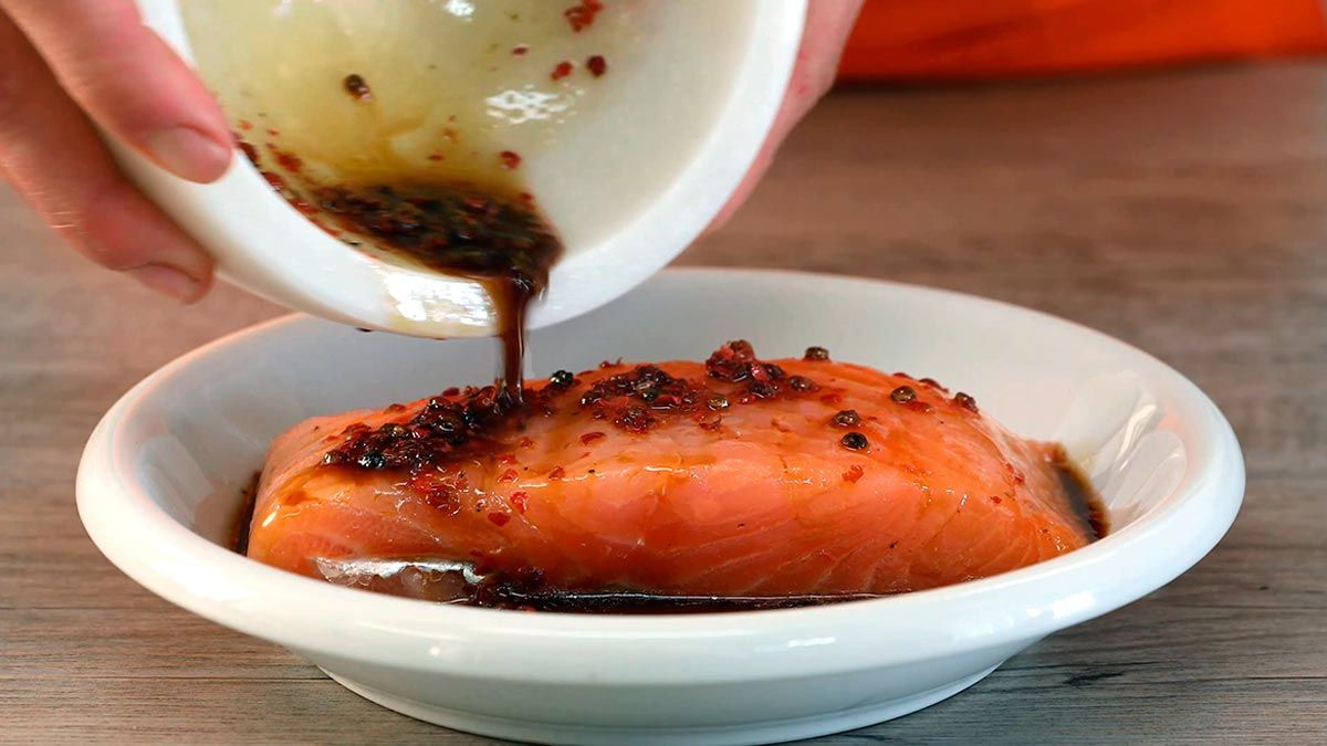 Receta de salmón a la plancha con arroz basmati  paso 2