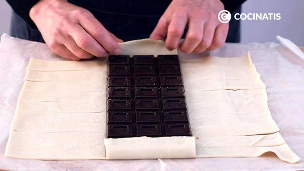 Receta de trenza de hojaldre y chocolate   paso 4