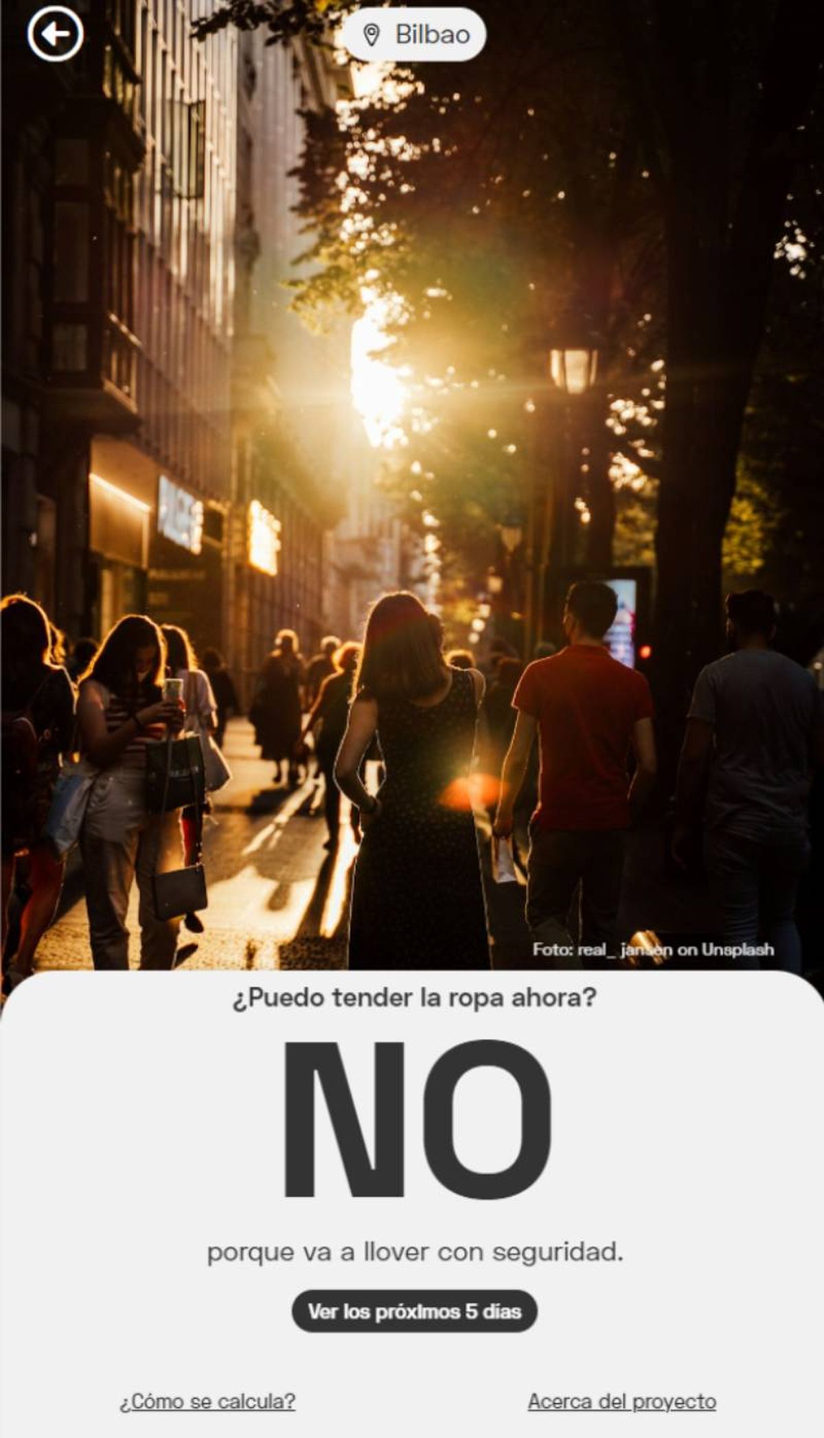 Con esta original web sabremos si va a llover o no.