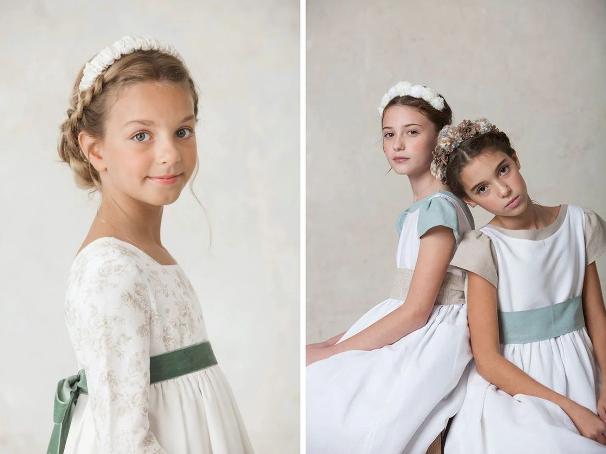 Vestidos de comunión con toques de color / Fotos: quemono.com