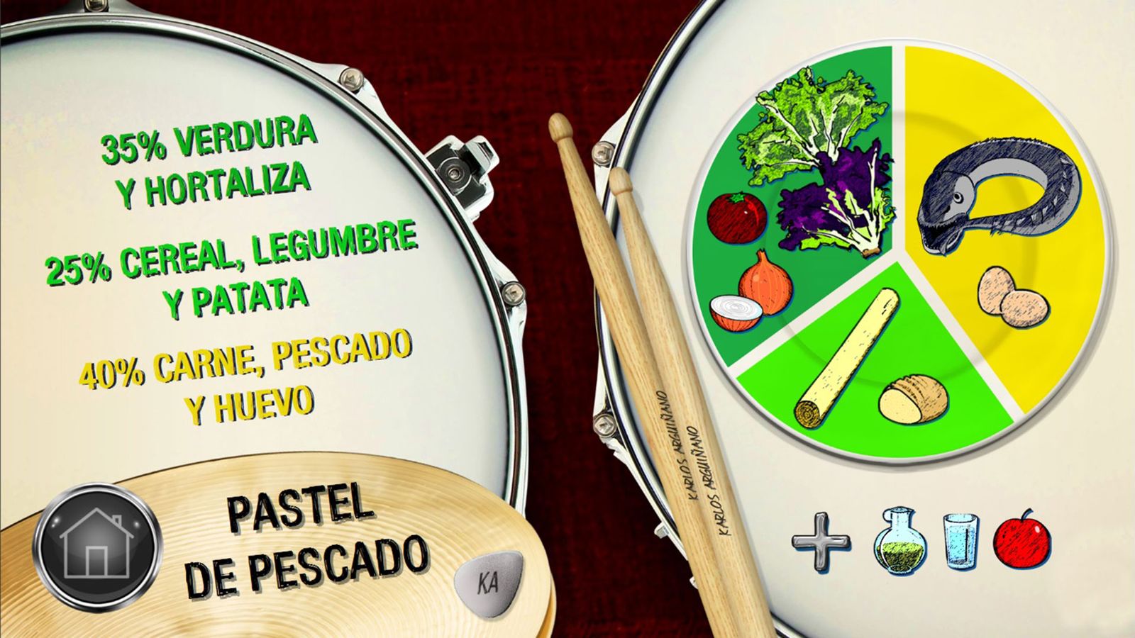 Plato equilibrado pastel de pescado