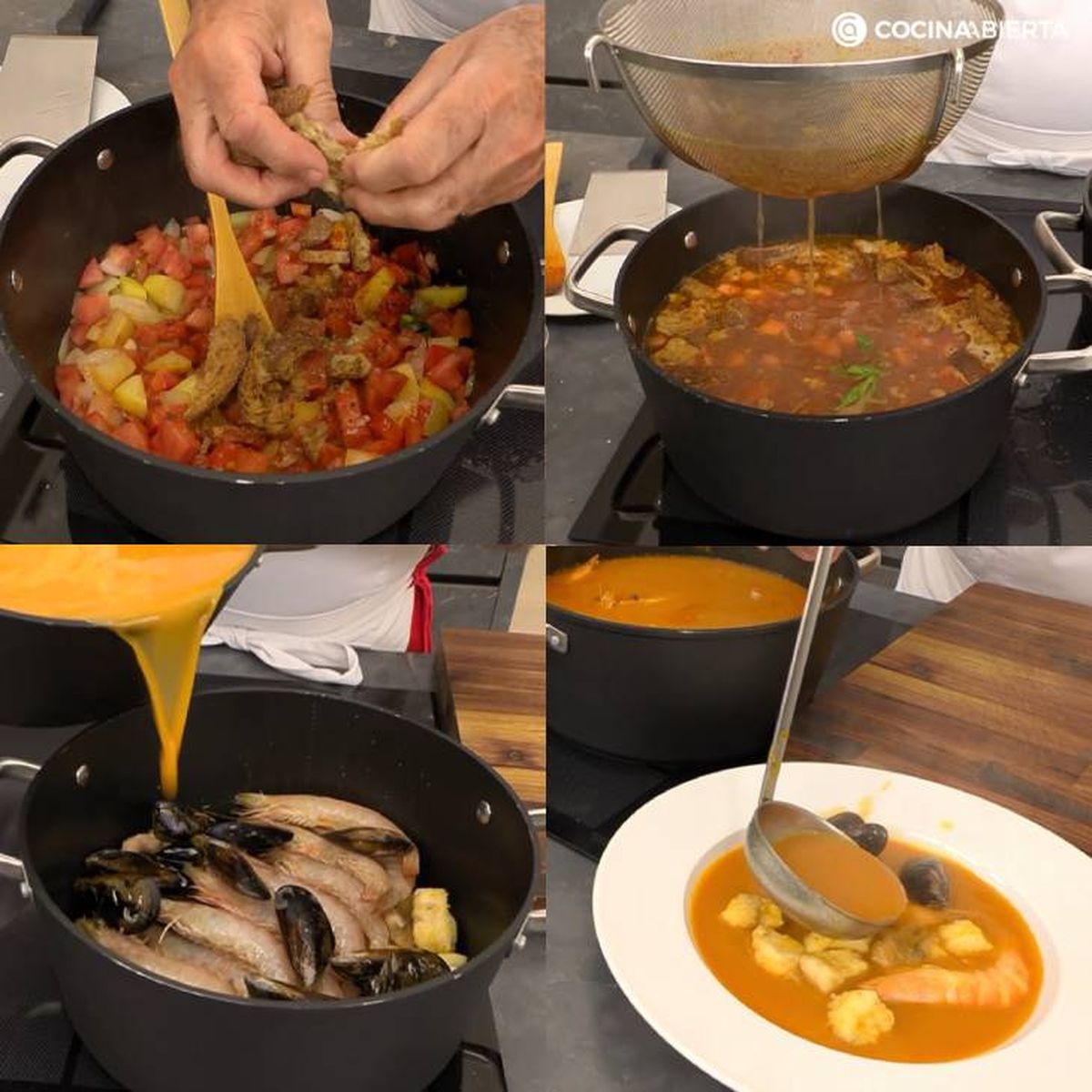 Paso a paso para hacer sopa ttoro (pasos 5-8)