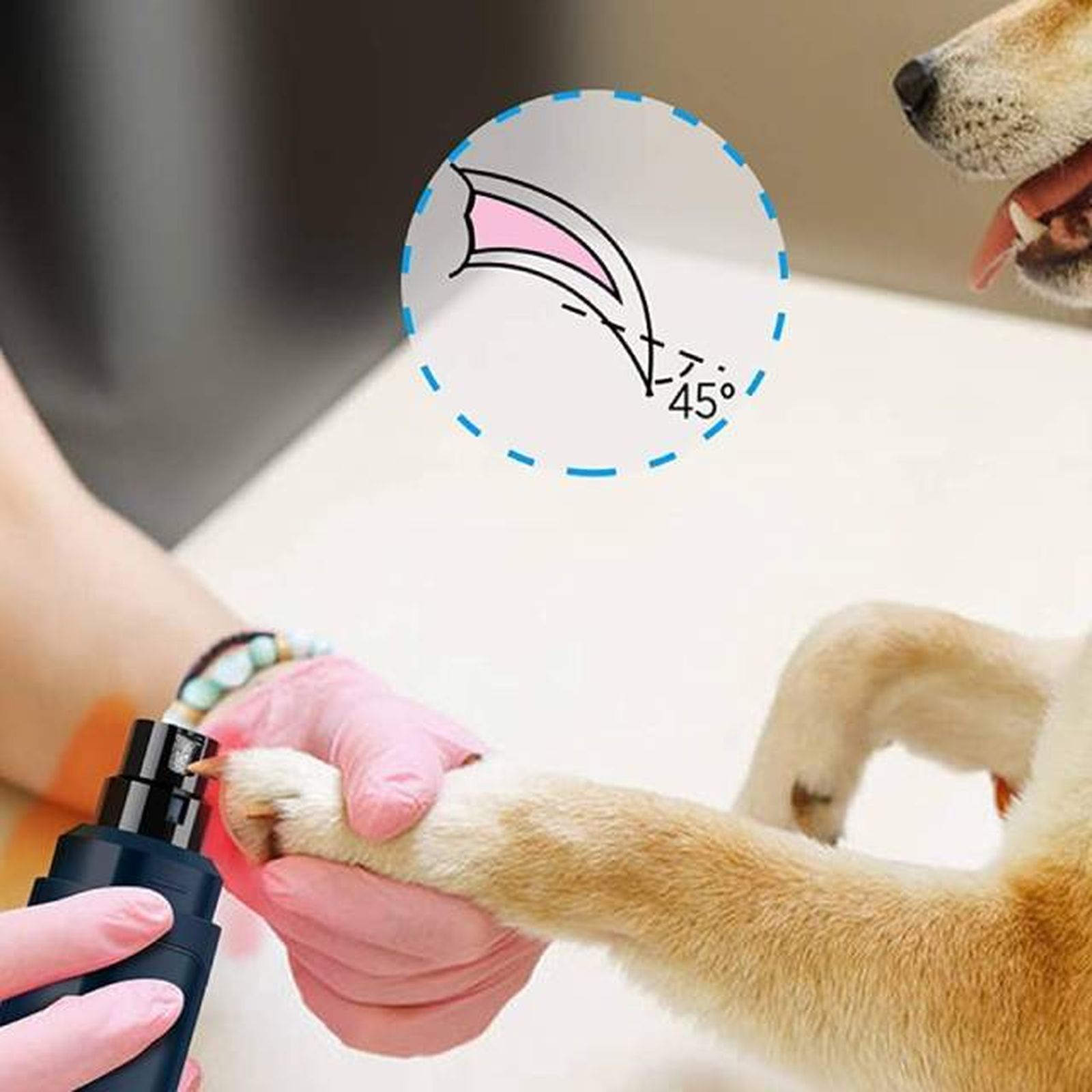 lima electrica para perros y gatos corte seguro angulo 45 grados Casfuy Amazon