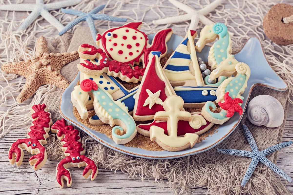 Decorar mesa de postres o cumpleaños de estilo marinero   vajilla