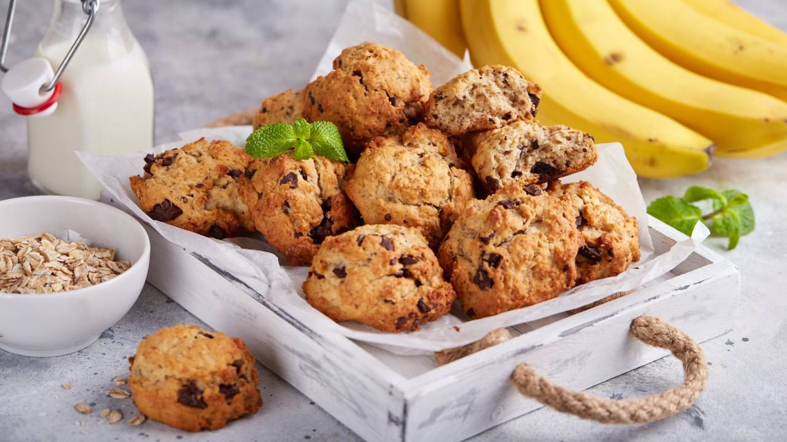 galletas platano avena chocolate