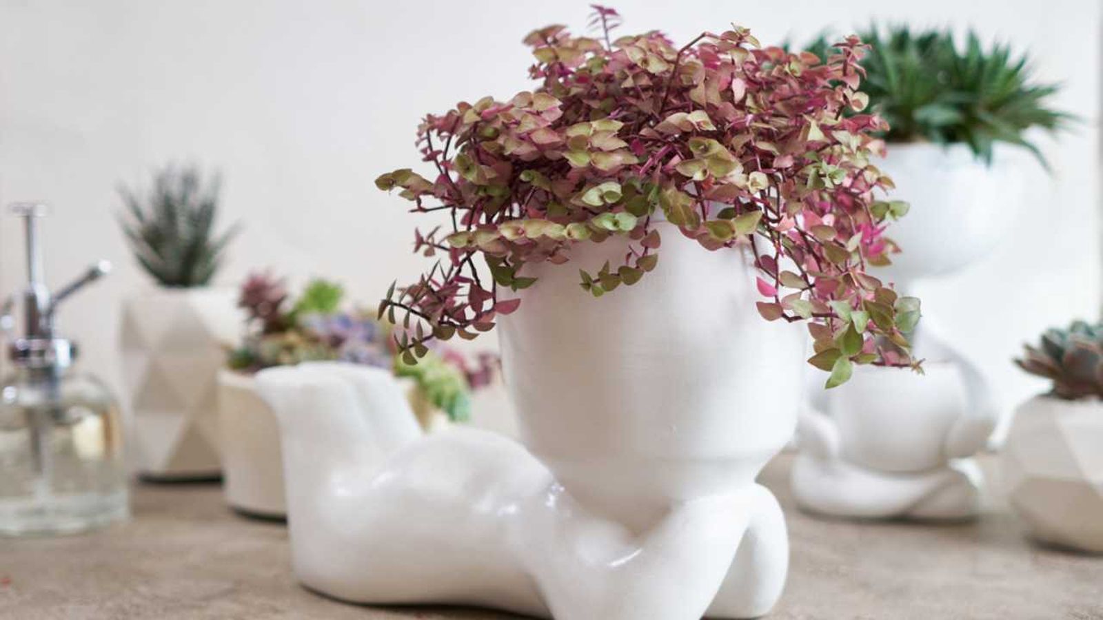 maceteros con forma de cara