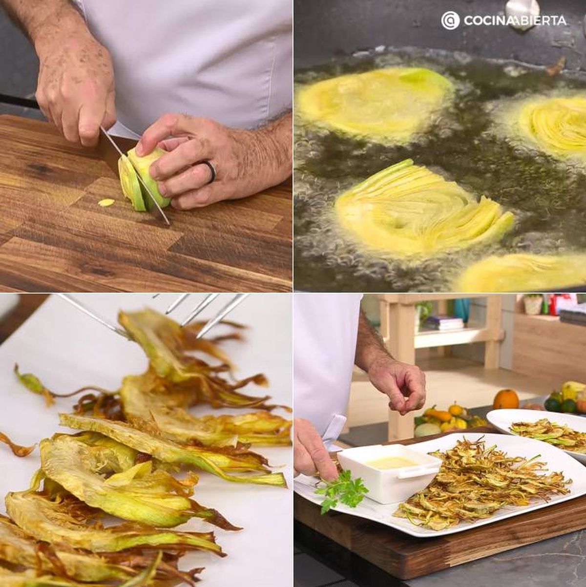 chips alcachofa pasos