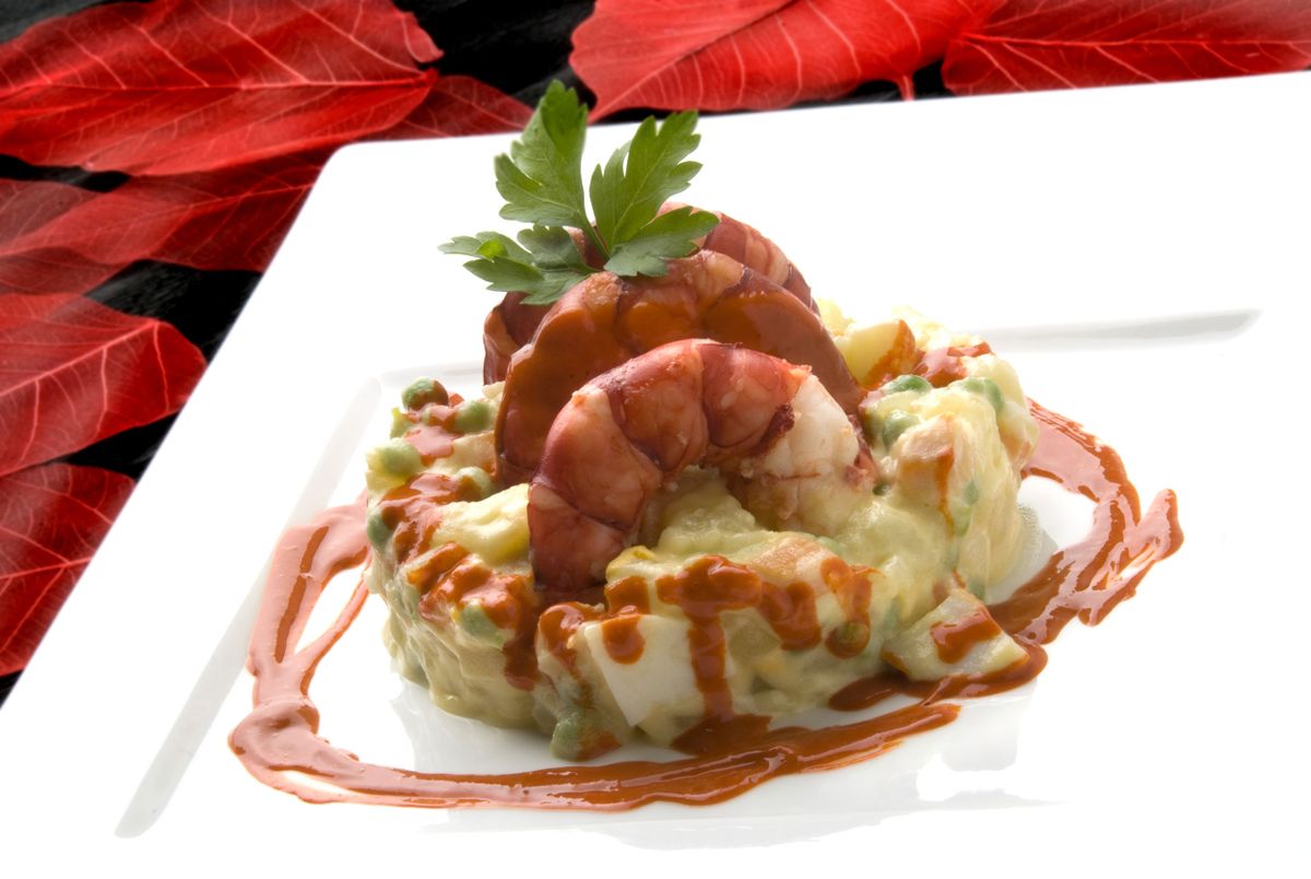 Carabineros con ensaladilla