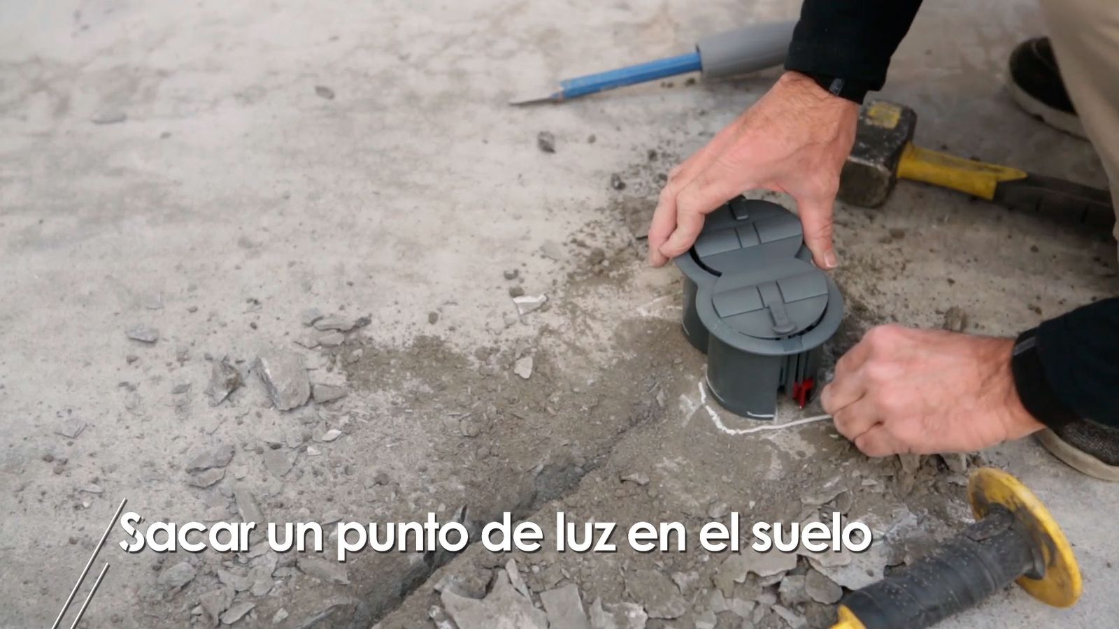 Cómo sacar un punto de luz en el suelo paso 3