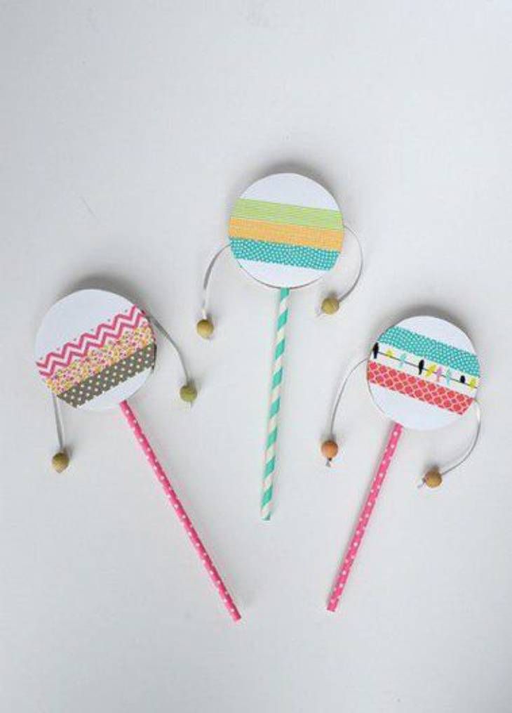 3 instrumentos materiales reciclados tamboril giratorio pinterest Todo Manualidades