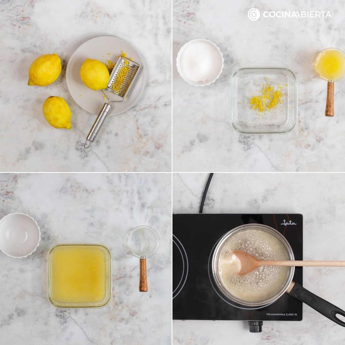 Mezcla el zumo de los limones con azúcar