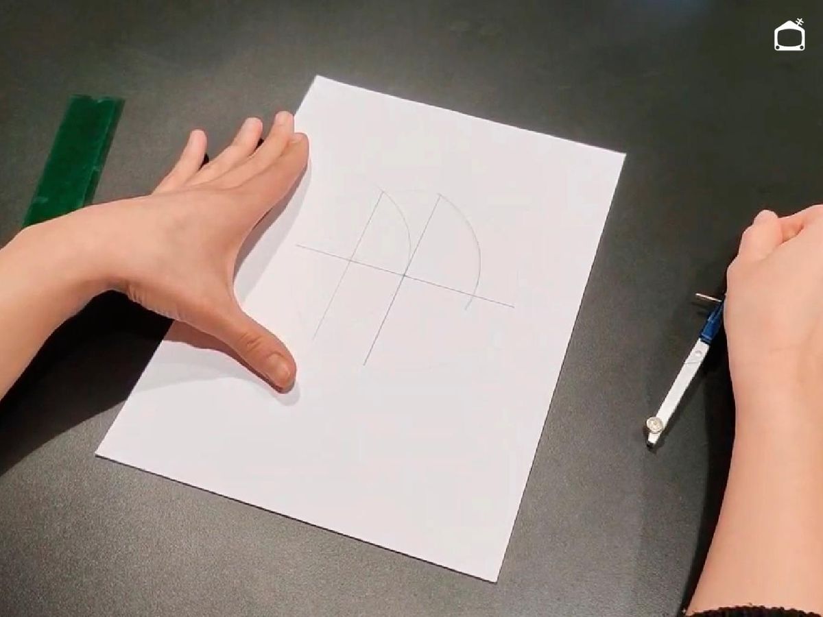 Paso 4 para hacer una estrella de cinco puntas.