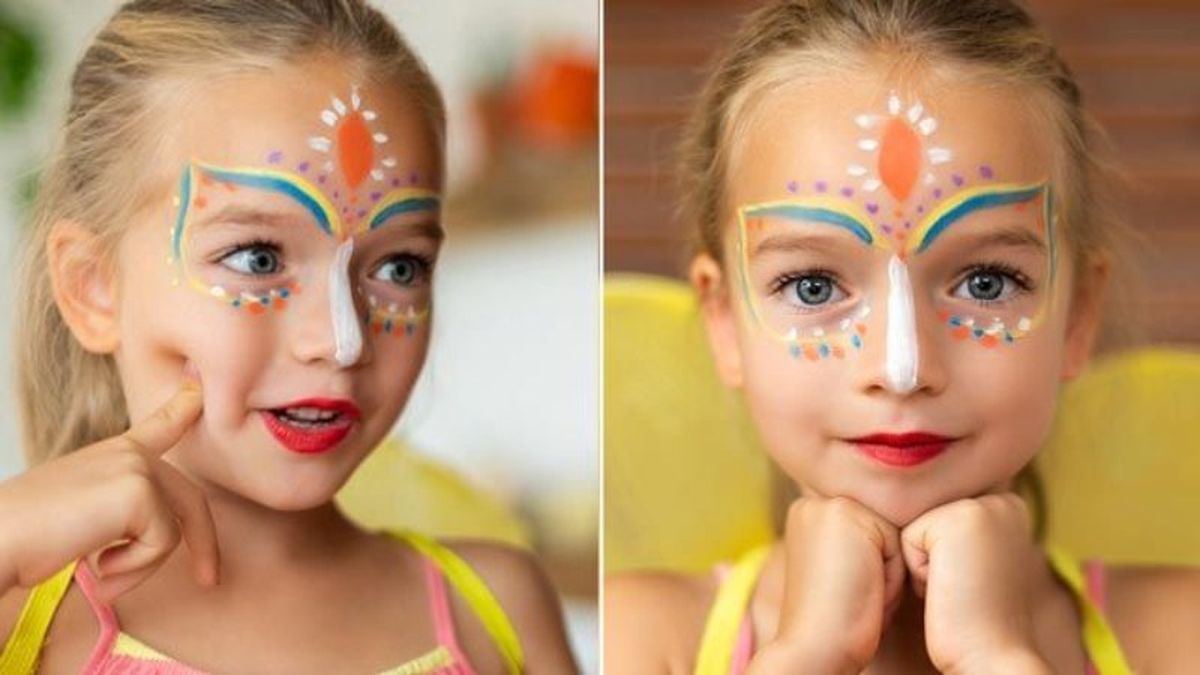 Maquillaje facial sencillo de flor