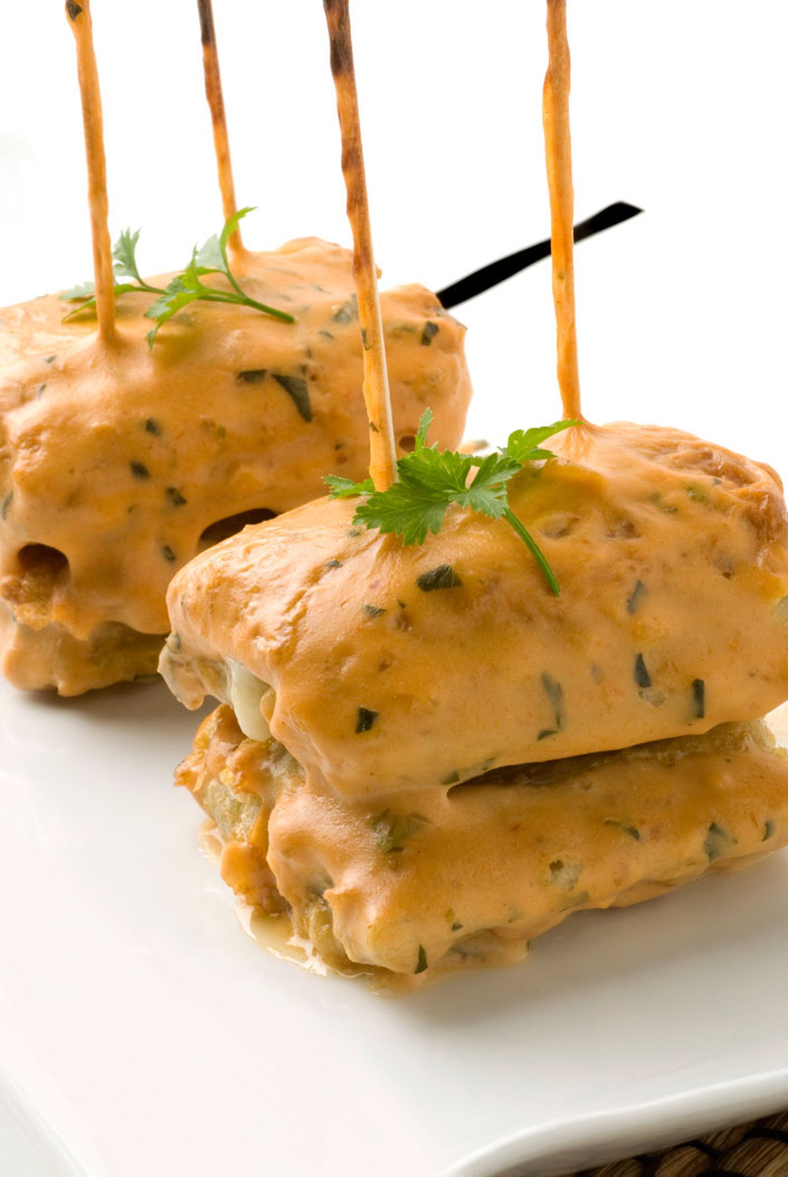 Cardo relleno de jamón y queso