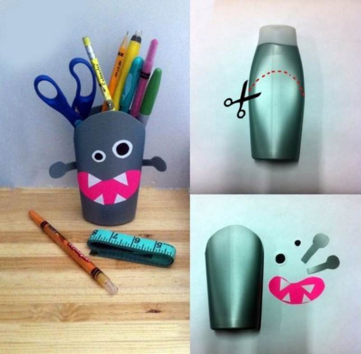 Reutilizar el bote creando un portalápiz