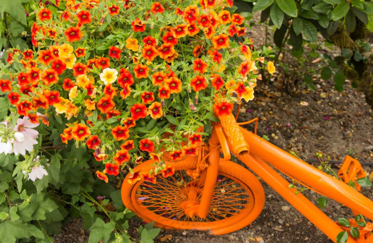 Decorar jardines con bicicletas 2