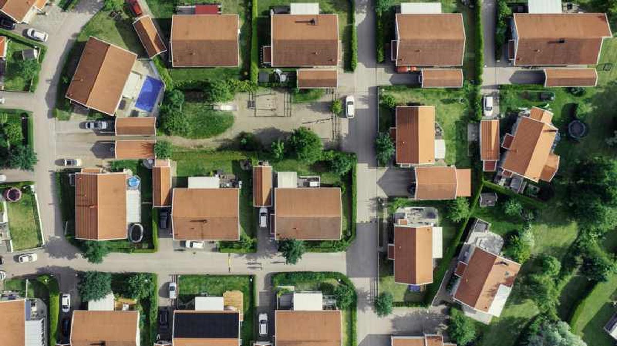 Plano cenital de unas viviendas