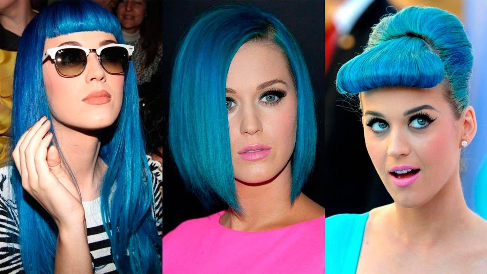 Katy Perry ha llevado el cabello azul en numerosas ocasiones / Fotos: Pinterest