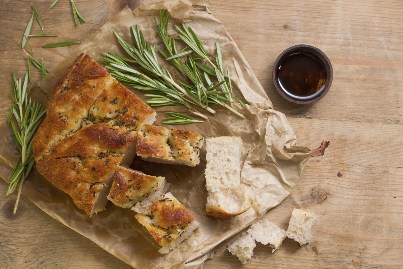 Focaccia con aceitunas