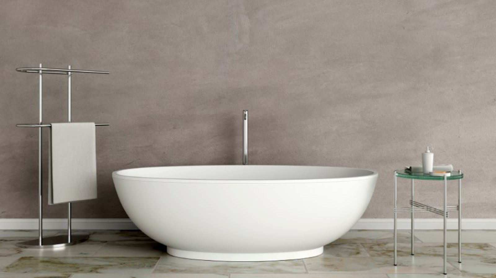 Un baño con microcemento en paredes