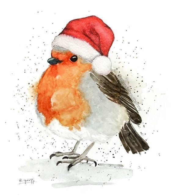 dibujo navidad acuarela 2