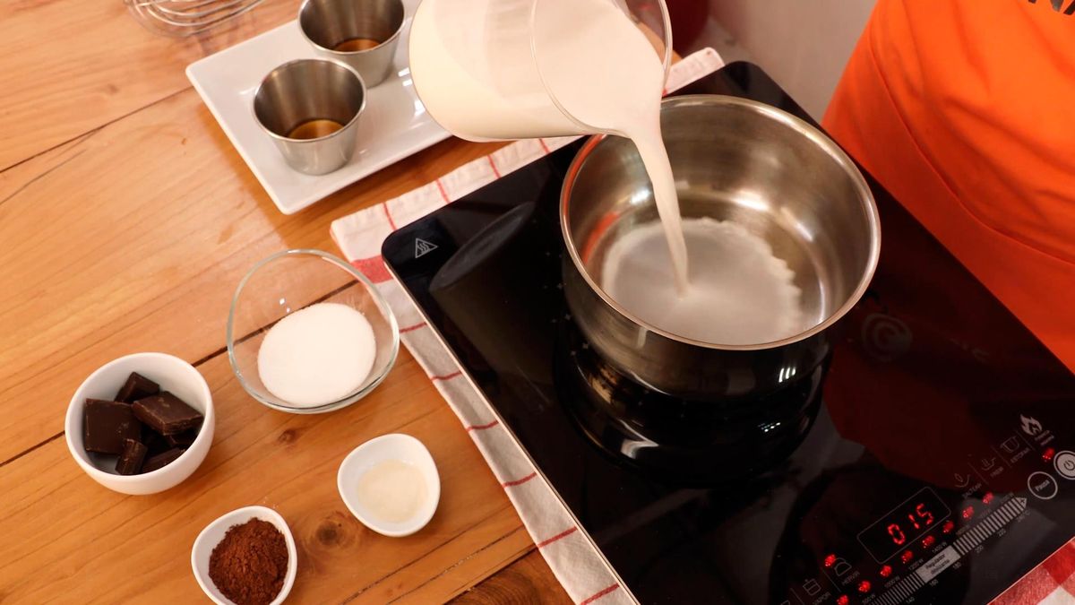 Receta de flan vegano de chocolate   paso 3