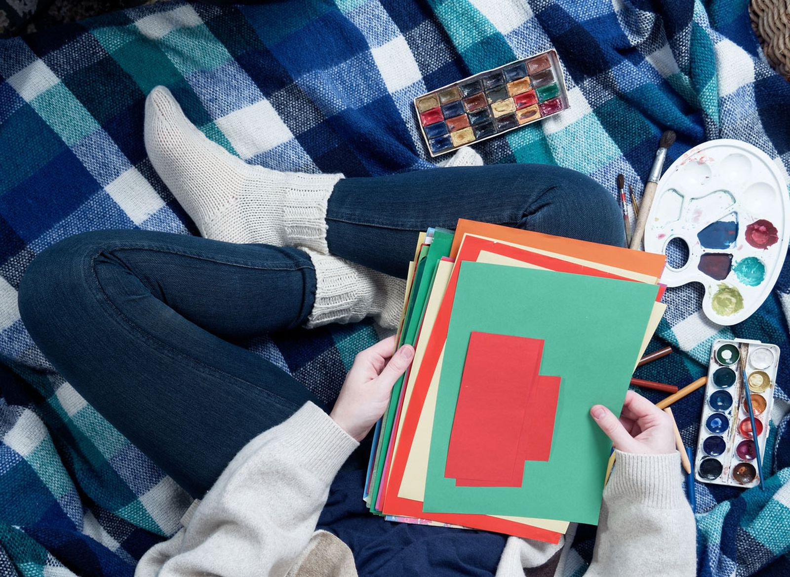 Postal navidad origami lettering materiales