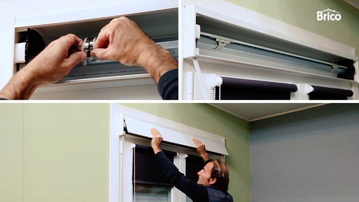 Fijar el tirante y cerrar la tapa de la persiana