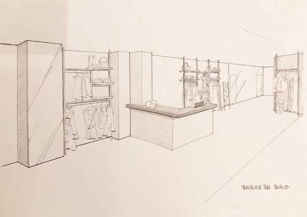 Perspectiva del proyecto de reforma de la tienda de ropa.