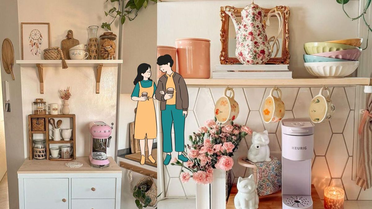 Dos ideas de decoración para un rincón de café.