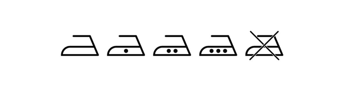 Principales símbolos de planchado que aparecen en las etiquetas de cuidado o composición de la ropa