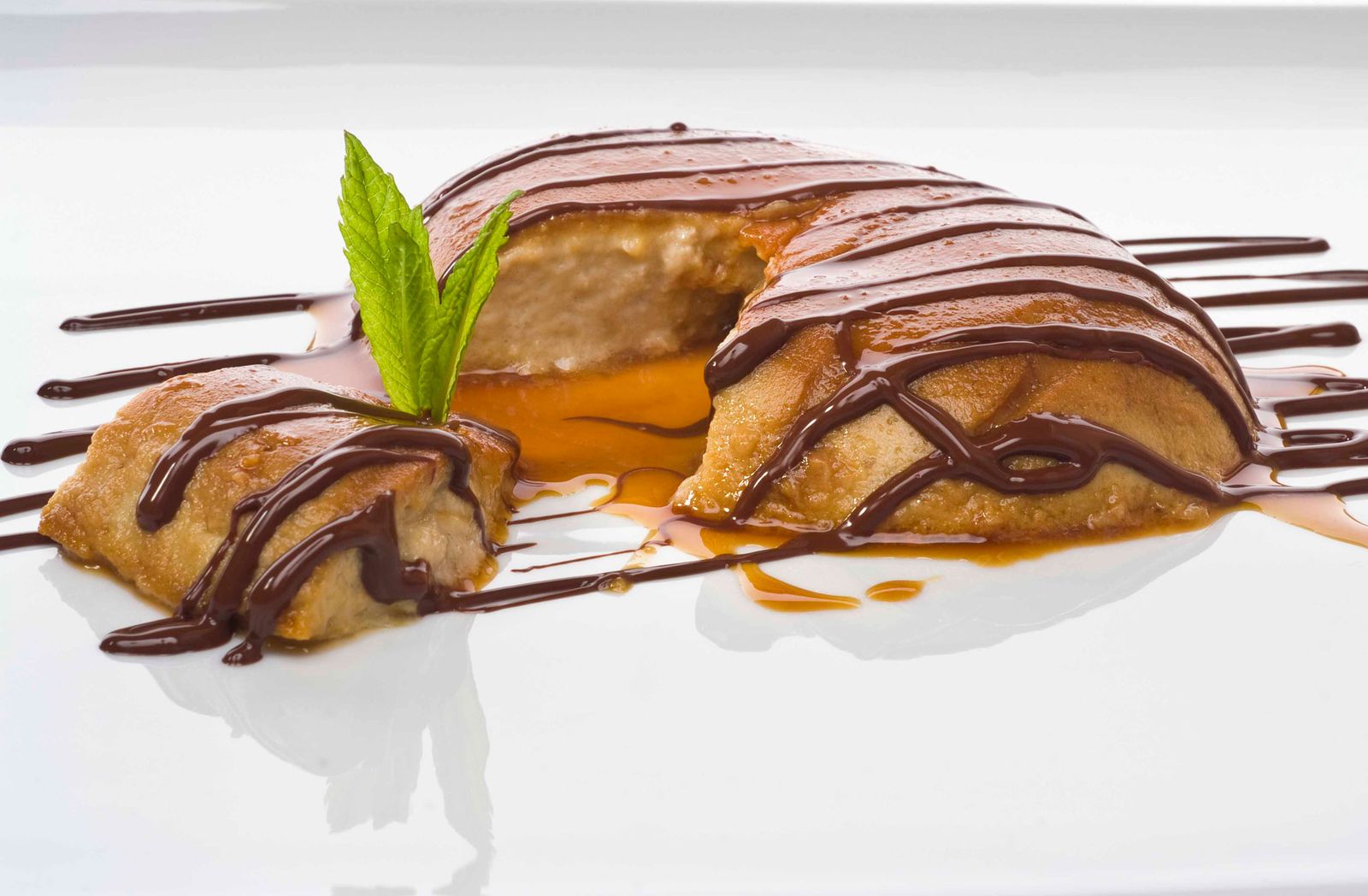 Flan de plátano con galleta