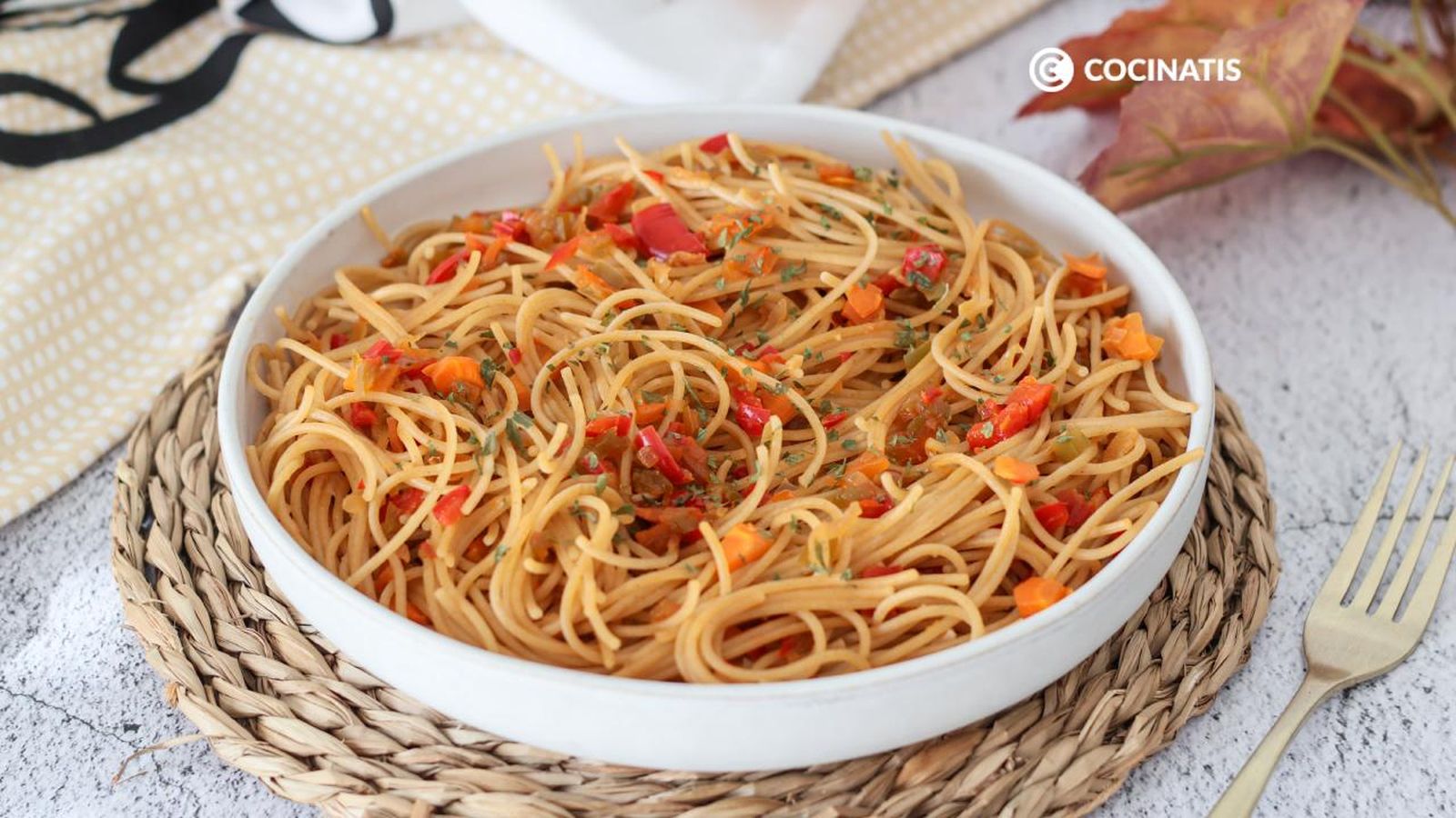 Espaguetis con verduras