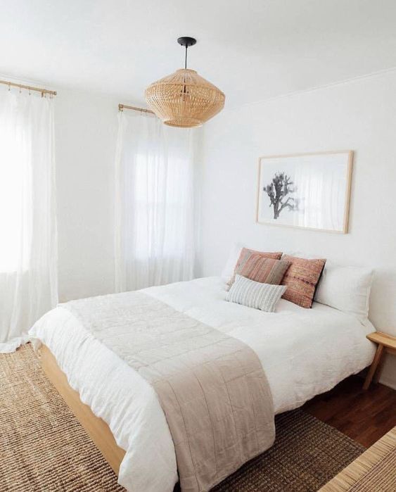 dormitorio lampara fibras naturales sencilla pinterest Lavorist