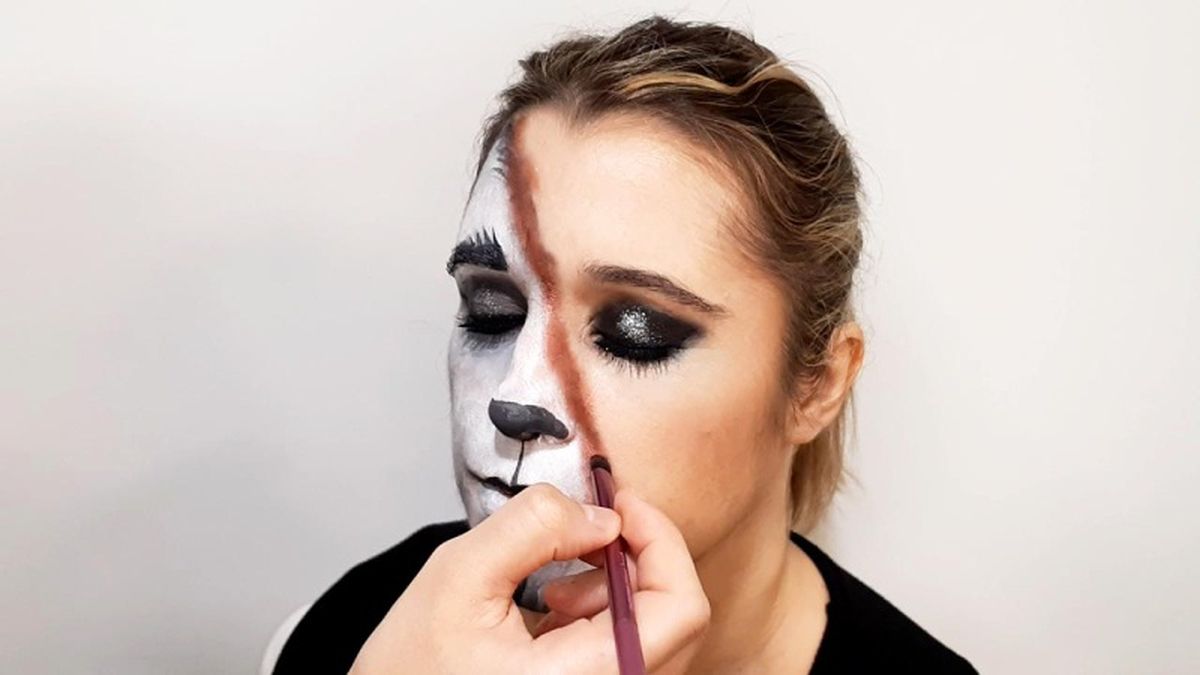 Cómo hacer el maquillaje de Caperucita y el Lobo - paso 9