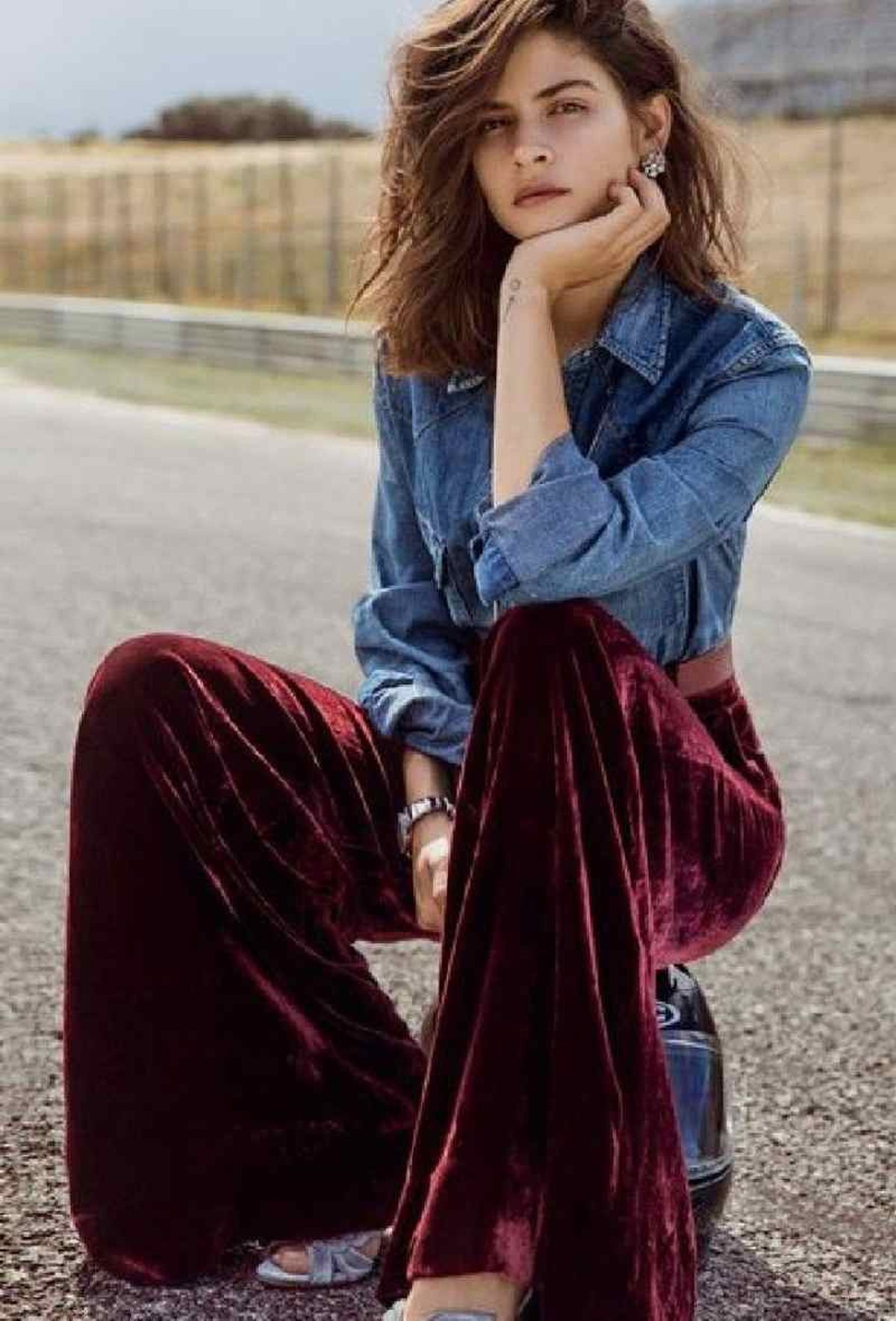 Pantalón de terciopelo elástico