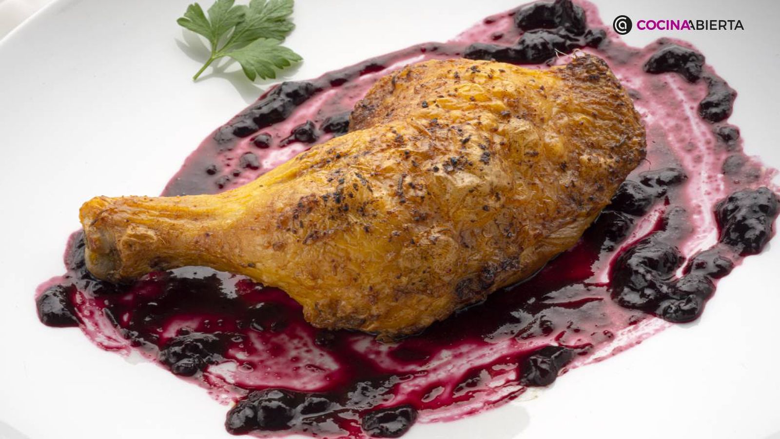 muslo de pollo con salsa de arandanos receta